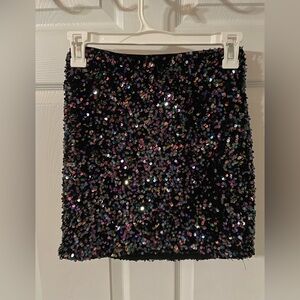 Lulus - Sequin Skirt - Black - XS